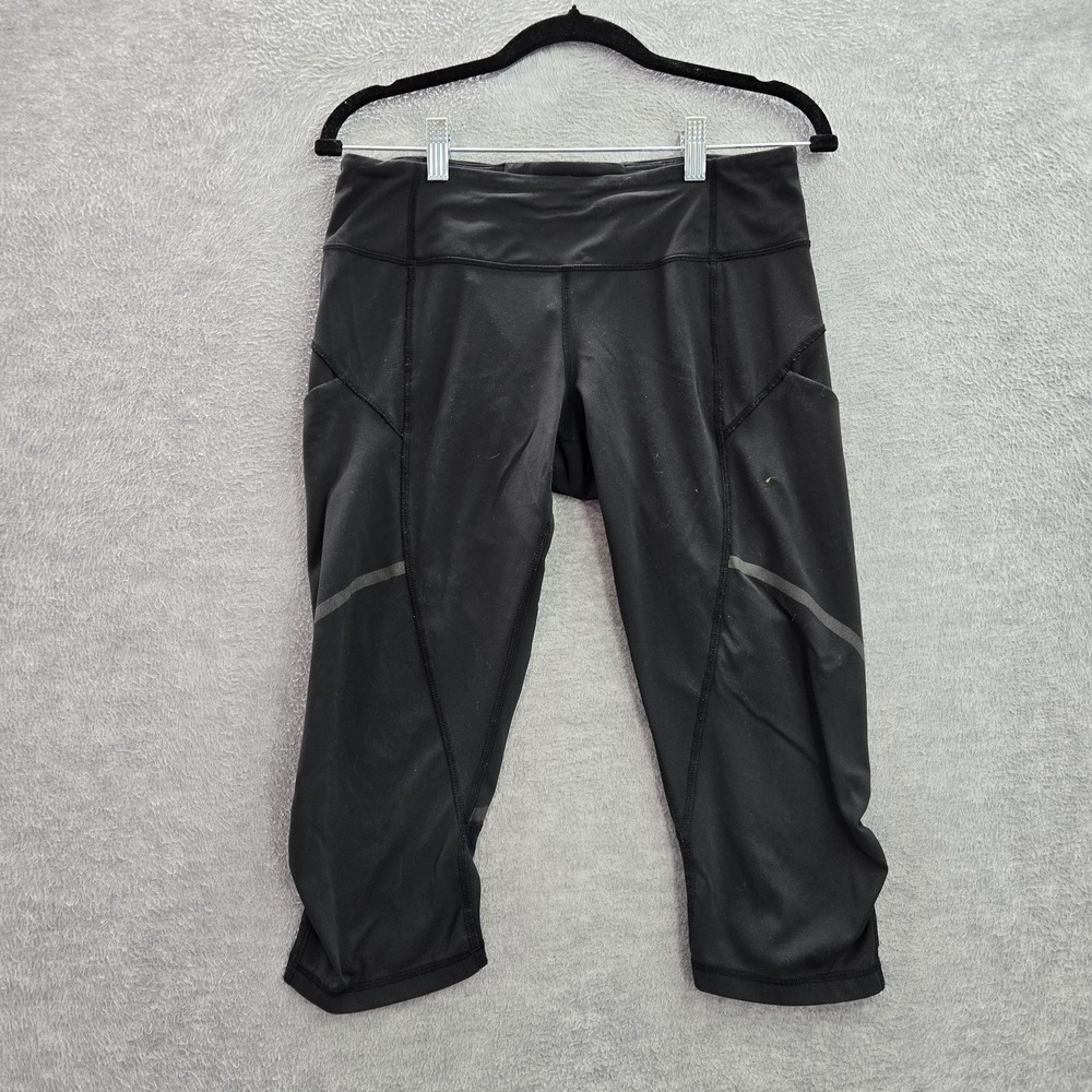 Lululemon Women Activewear Pants 8 Black Hot To It Cropped‎ Leggings Performance
